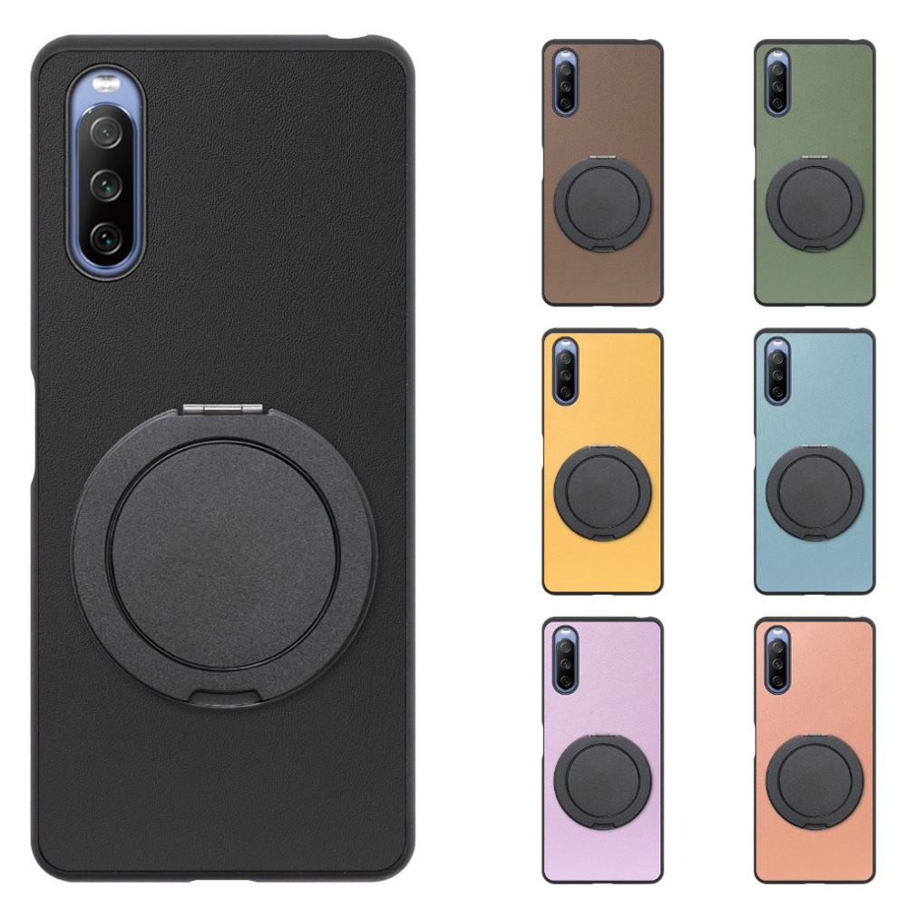 [ LOOF RING-SHELL (シンプル Ver.) ] Xperia 10 IV SO-52C / SOG07  xperia10Ⅳ 10Ⅳ xperia10 スマホケース 背面 ケース カバー ハードケース スマホリング リング付き 本革 ストラップホール [ Xperia 10 IV ]