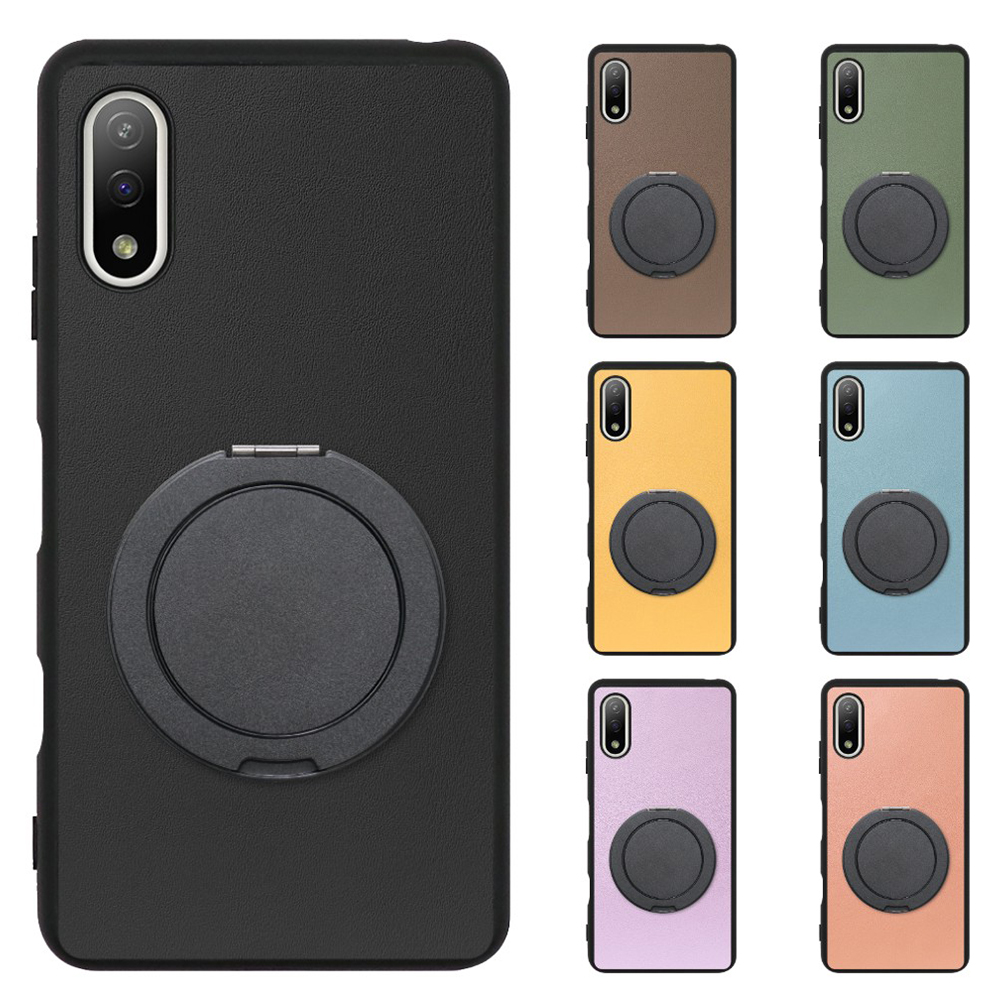 [ LOOF RING-SHELL (シンプル Ver.) ] Xperia Ace II SO-41B aceⅡ ace2 スマホケース 背面 ケース カバー ハードケース スマホリング リング付き 本革 ストラップホール [ Xperia Ace Ⅱ ]