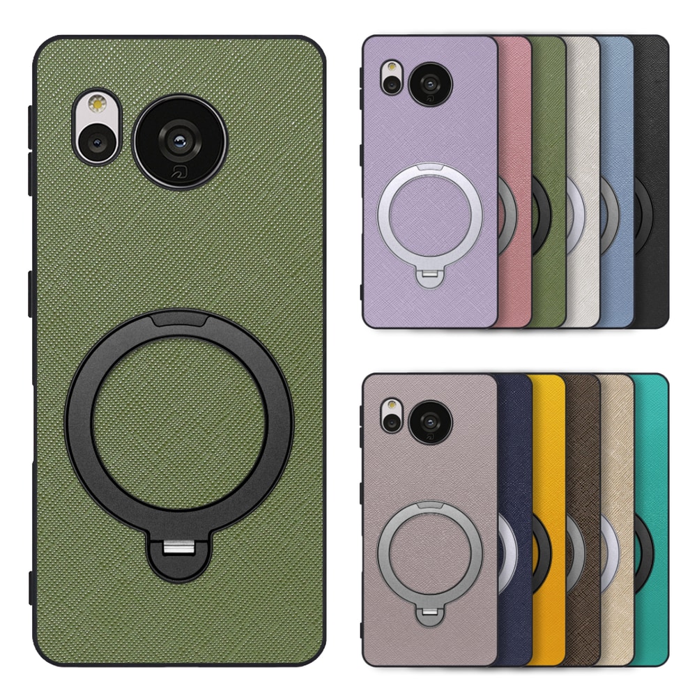 [ LOOF CASUAL MAG-RING Series ] AQUOS sense7 sense 7 スマホケース 背面 ケース カバー ハードケース マグネット内蔵の薄型多機能リング付 スタンド [ AQUOS sense7 ]