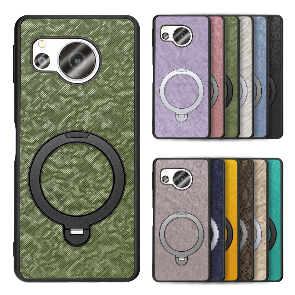 [ LOOF CASUAL MAG-RING Series ] AQUOS sense8 SH-54D / SHG11 sense 8 スマホケース 背面 ケース カバー ハードケース マグネット内蔵の薄型多機能リング付 スタンド [ AQUOS sense8 ]