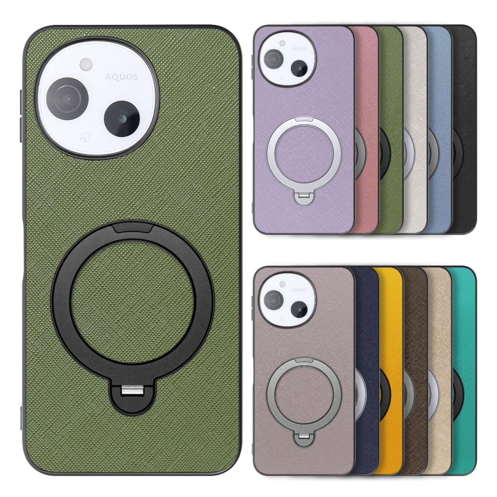 [ LOOF CASUAL MAG-RING Series ] AQUOS sense9 SH-53E SHG14 SH-M2 SH-53F SH-M33 スマホケース 背面 ケース カバー ハードケース マグネット内蔵の薄型多機能リング付 スタンド [ AQUOS sense9 / sense10 ]