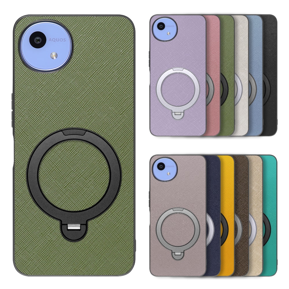 [ LOOF CASUAL MAG-RING Series ] AQUOS wish5 アクオス SH-52F スマホケース 背面 ケース カバー ハードケース マグネット内蔵の薄型多機能リング付 スタンド [ AQUOS wish5 ]