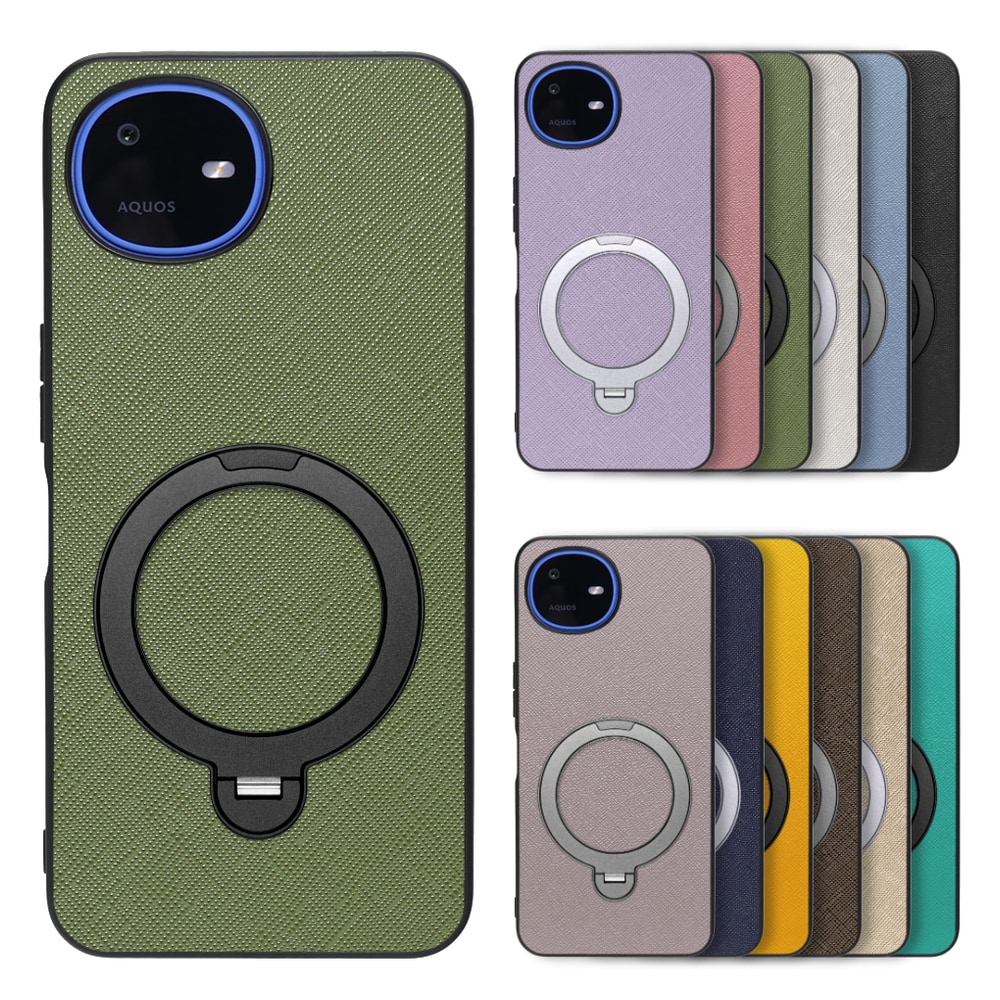 [ LOOF CASUAL MAG-RING Series ] AQUOS wish6 SH-M36 スマホケース 背面 ケース カバー ハードケース マグネット内蔵の薄型多機能リング付 スタンド [ AQUOS wish6 ]