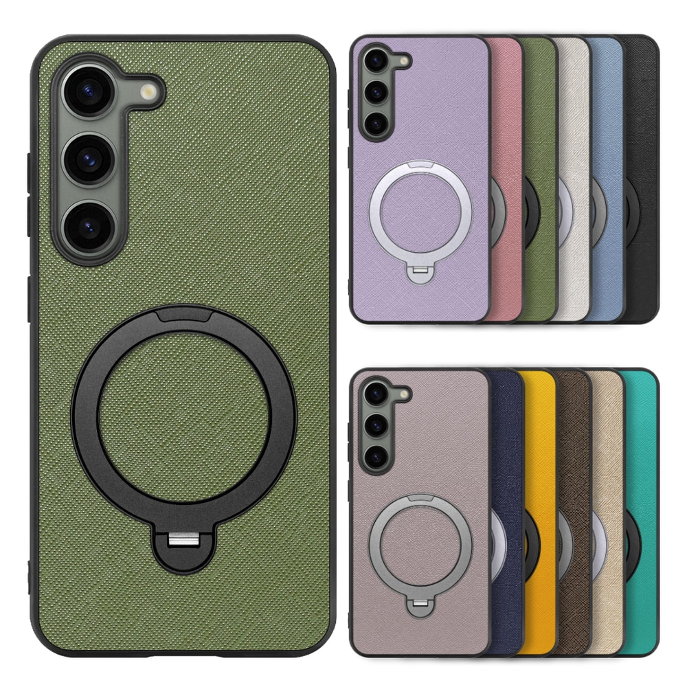 [ LOOF CASUAL MAG-RING Series ] Galaxy S23  スマホケース 背面 ケース カバー ハードケース マグネット内蔵の薄型多機能リング付 スタンド [ Galaxy S23 ]