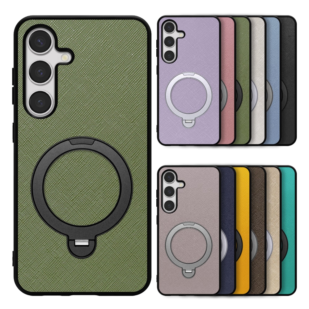 [ LOOF CASUAL MAG-RING Series ] Galaxy S24 s24 スマホケース 背面 ケース カバー ハードケース マグネット内蔵の薄型多機能リング付 スタンド [ Galaxy S24 ]
