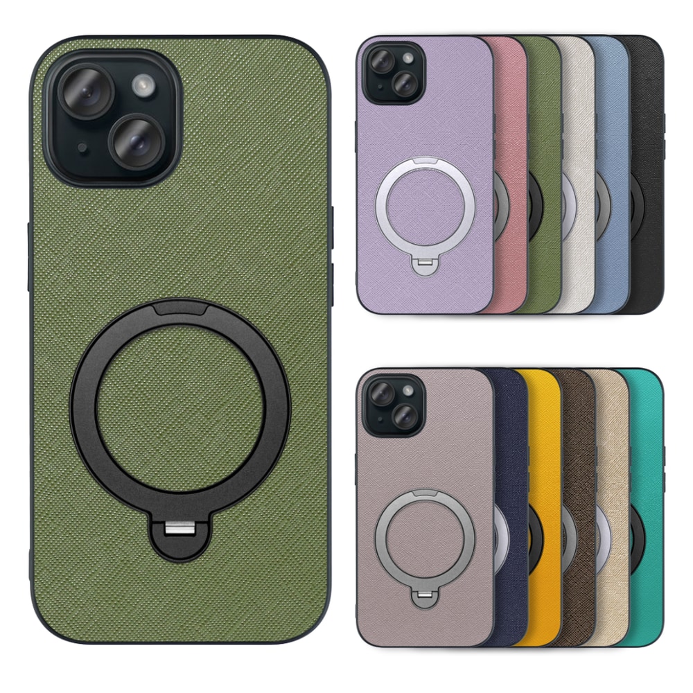 [ LOOF CASUAL MAG-RING Series ] iPhone 15 iPhone15 アイフォン15 iPhone 15 アイフォン 15 スマホケース 背面 ケース カバー ハードケース マグネット内蔵の薄型多機能リング付 スタンド [ iPhone 15 ]