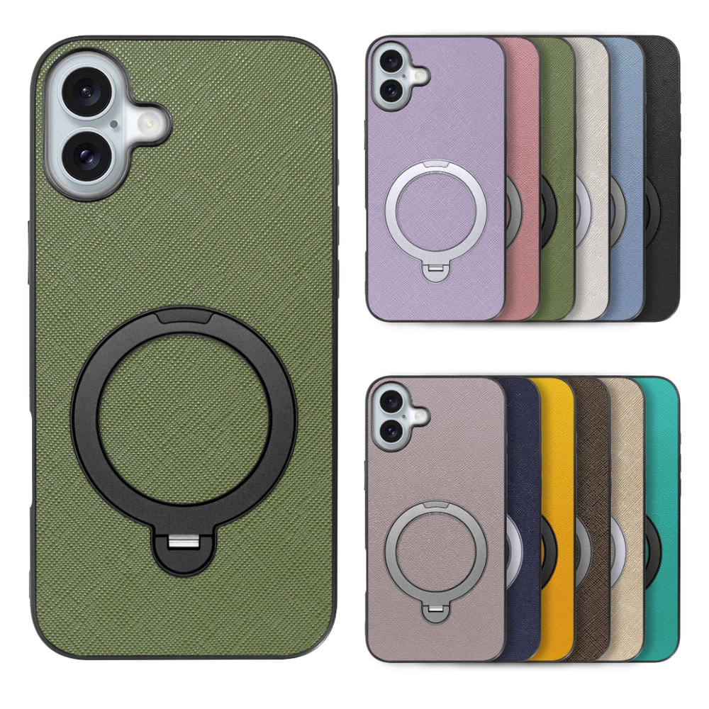 [ LOOF CASUAL MAG-RING Series ] iPhone 16 Plus iPhone16 Plus アイフォン16 プラス  スマホケース 背面 ケース カバー ハードケース マグネット内蔵の薄型多機能リング付 スタンド [ iPhone 16 Plus ]