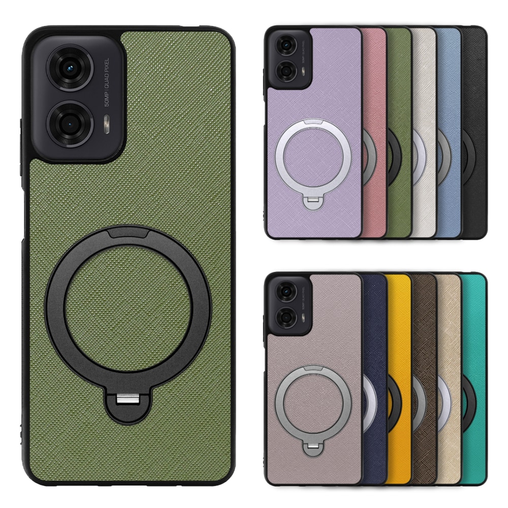 [ LOOF CASUAL MAG-RING Series ] moto g24 motorola g24 スマホケース 背面 ケース カバー ハードケース マグネット内蔵の薄型多機能リング付 スタンド [ moto g24 ]