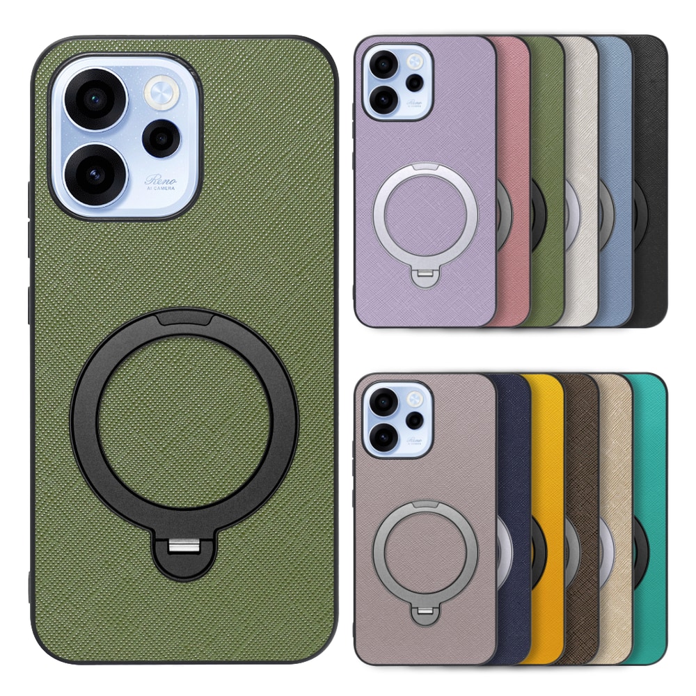 [ LOOF CASUAL MAG-RING Series ] OPPO Reno15 A CPH2801 A601OP スマホケース 背面 ケース カバー ハードケース マグネット内蔵の薄型多機能リング付 スタンド [ OPPO Reno15 A ]