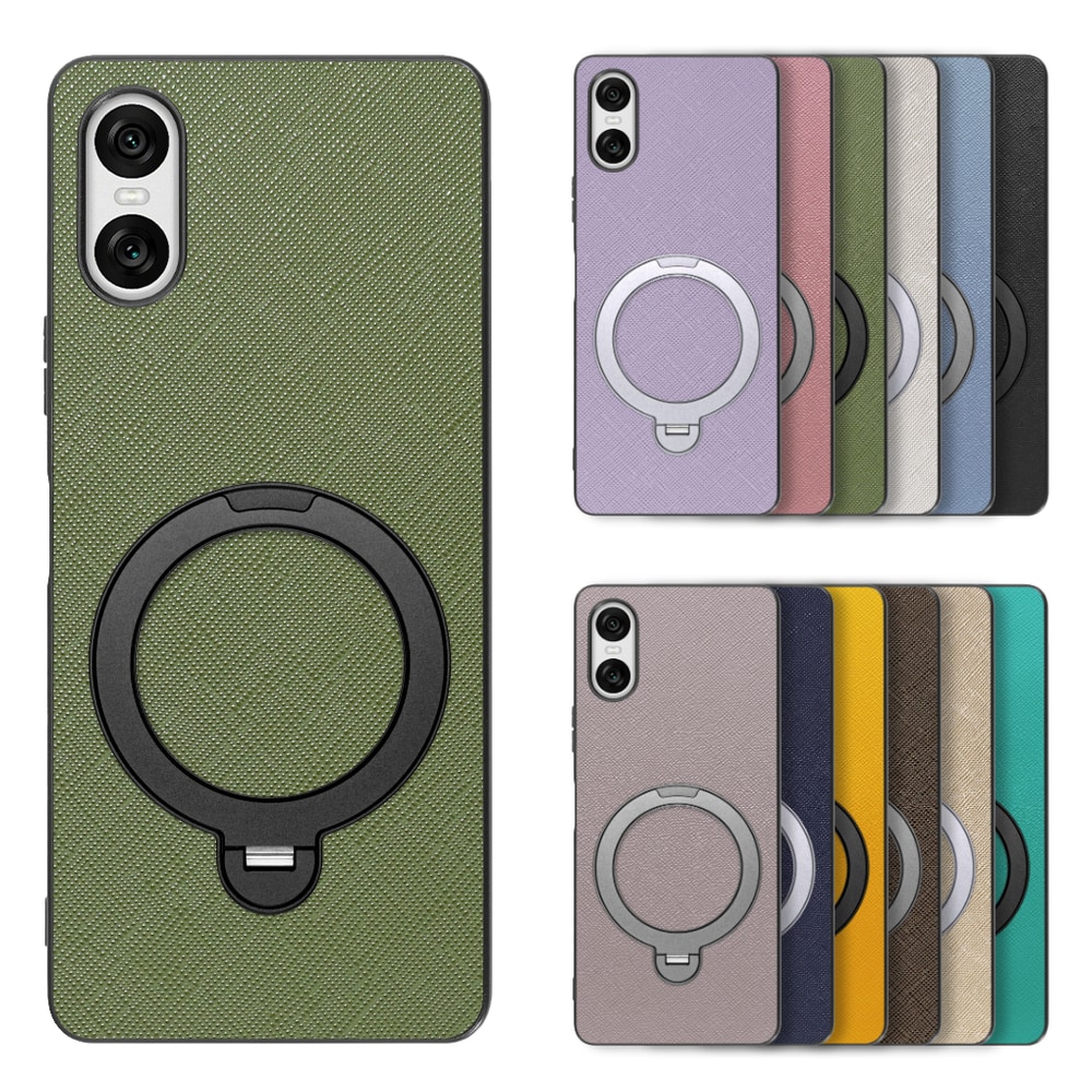 [ LOOF CASUAL MAG-RING Series ] Xperia 10 VI  スマホケース 背面 ケース カバー ハードケース マグネット内蔵の薄型多機能リング付 スタンド [ Xperia 10 VI ]