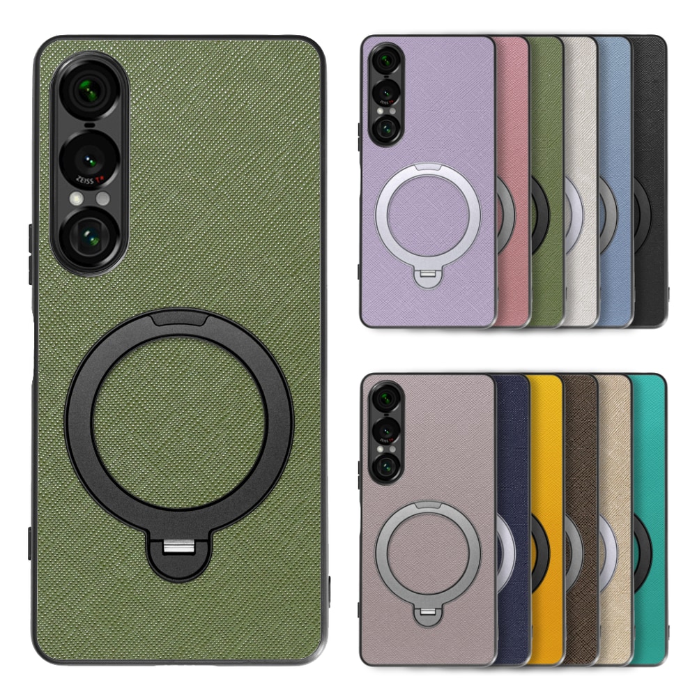 [ LOOF CASUAL MAG-RING Series ] Xperia 1 VII SO-51F スマホケース 背面 ケース カバー ハードケース マグネット内蔵の薄型多機能リング付 スタンド [ Xperia 1 VII ]