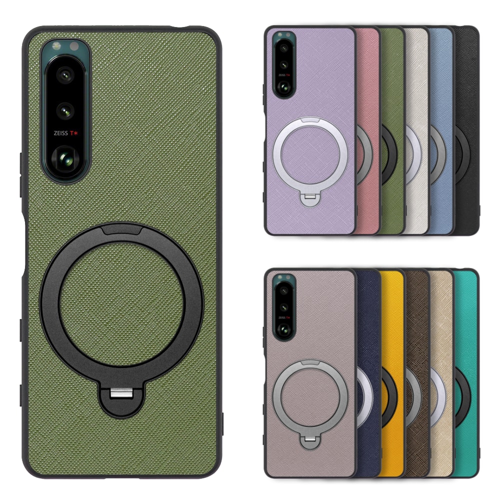 [ LOOF CASUAL MAG-RING Series ] Xperia 5 III  Xperia5Ⅲ 5Ⅲ xperia5 スマホケース 背面 ケース カバー ハードケース マグネット内蔵の薄型多機能リング付 スタンド [ Xperia 5 III ]