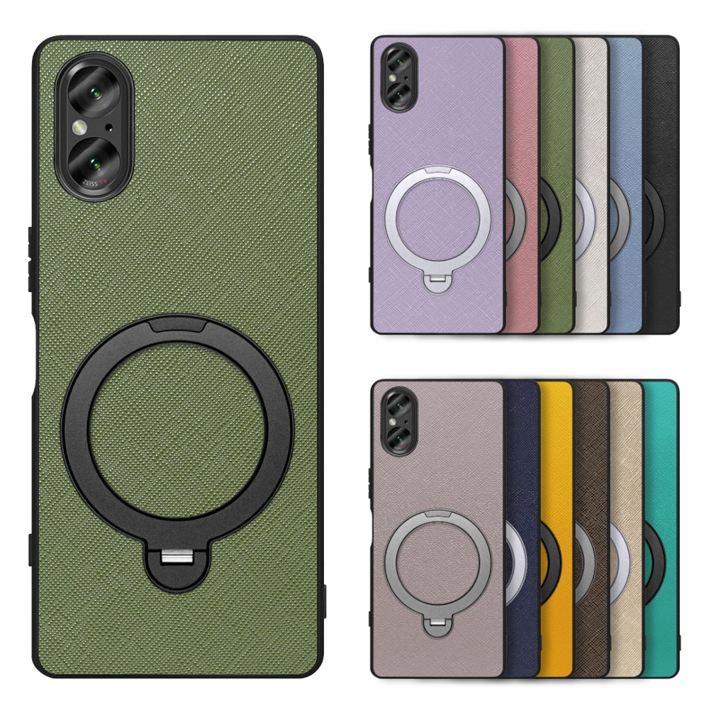[ LOOF CASUAL MAG-RING Series ] Xperia 5 V SO-53D / SOG12 5V Xperia5V スマホケース 背面 ケース カバー ハードケース マグネット内蔵の薄型多機能リング付 スタンド [ Xperia 5 V ]
