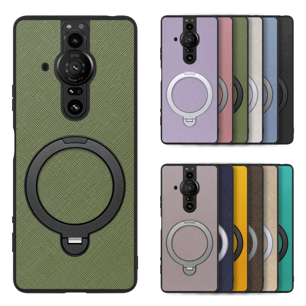 [ LOOF CASUAL MAG-RING Series ] Xperia PRO-I XQ-BE42 proi xperiaproi スマホケース 背面 ケース カバー ハードケース マグネット内蔵の薄型多機能リング付 スタンド [ Xperia PRO-I ]