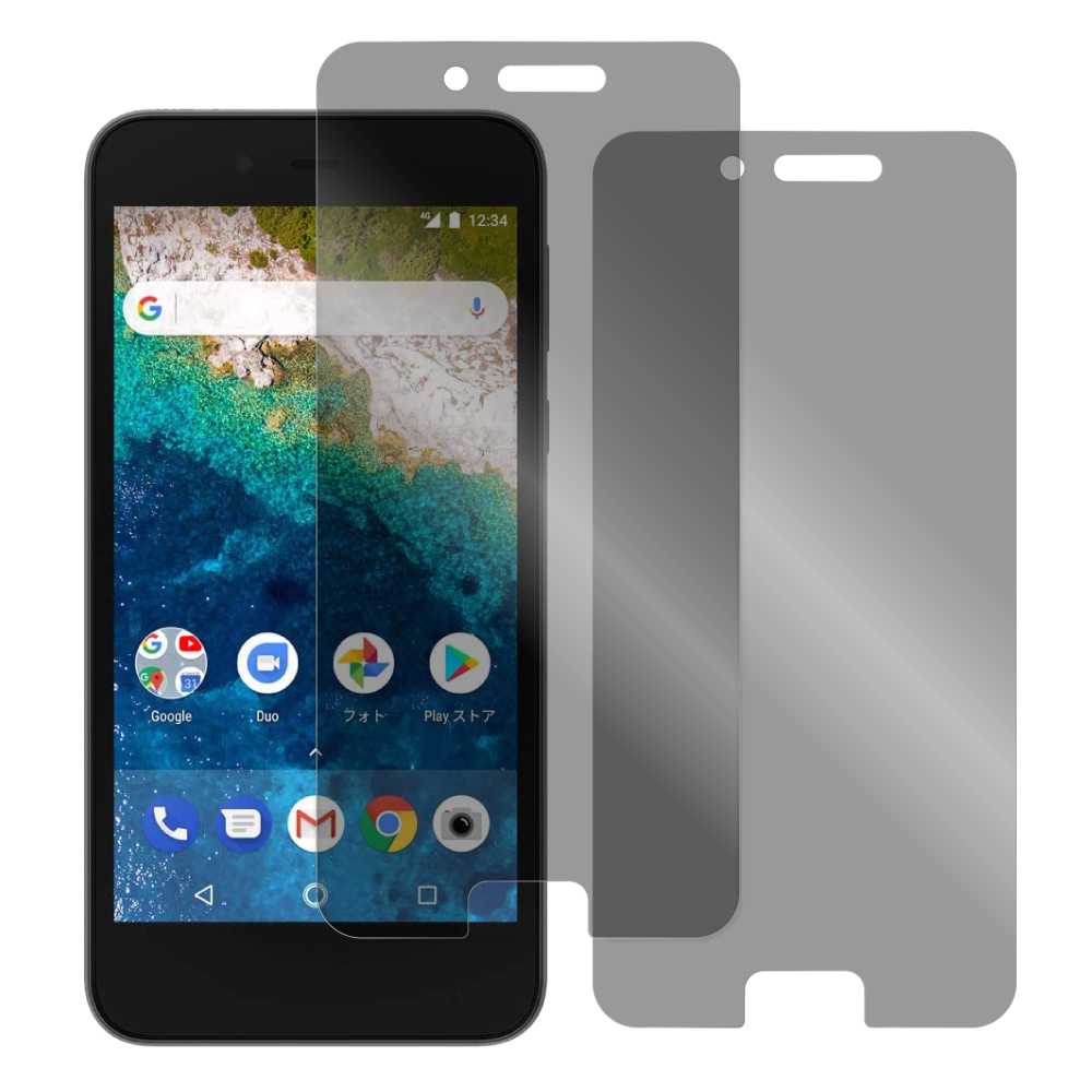 [2枚入り] LOOF Android One S3 用 保護フィルム 簡単貼り付け 画面保護 ソフトフィルム 気泡なし 傷防止 割れ防止 指紋防止 [ Android One S3 / 覗き見防止 仕様]
