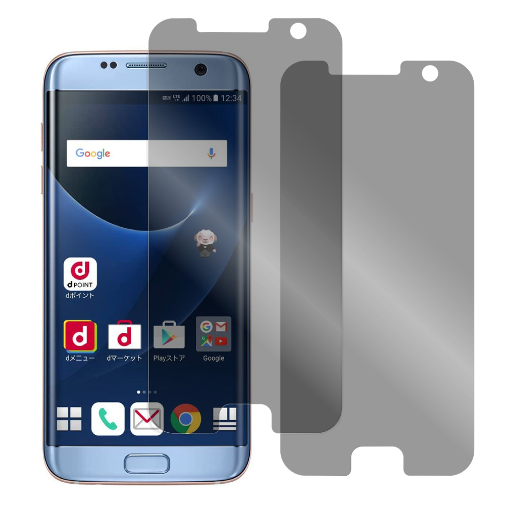 [2枚入り] LOOF Galaxy S7 edge SC-02H / SCV33  用 保護フィルム 簡単貼り付け 画面保護 ソフトフィルム 気泡なし 傷防止 割れ防止 指紋防止 [ Galaxy S7 edge / 覗き見防止 仕様]