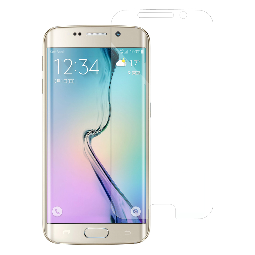 [1枚入り] LOOF Galaxy S6 edge SC-04G / SCV31 s6edge s6エッジ フィルム 保護フィルム 反射防止 簡単貼り付け 画面保護 ソフトフィルム 傷防止 割れ防止 指紋防止 紫外線硬化 UV硬化 [ Galaxy S6 edge ]