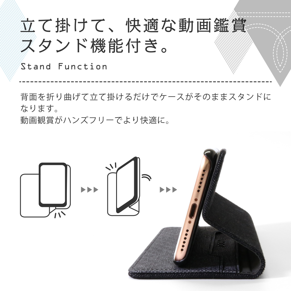 LOOF Denim Series Nothing Phone (1) 用 [ライトブルー] デニム 手帳型ケース カード収納付き ベルトなし