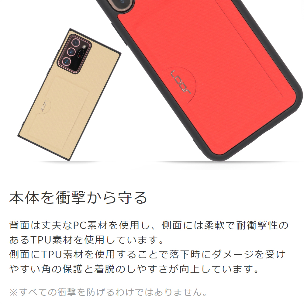 LOOF SKIN SLIM-SLOT iPhone 7 / 8 / SE(第2/3世代) 用 [ゴールド] 薄い 軽量 背面 PUレザー カードポケット ケース カバー シンプル スマホケース スマホカバー